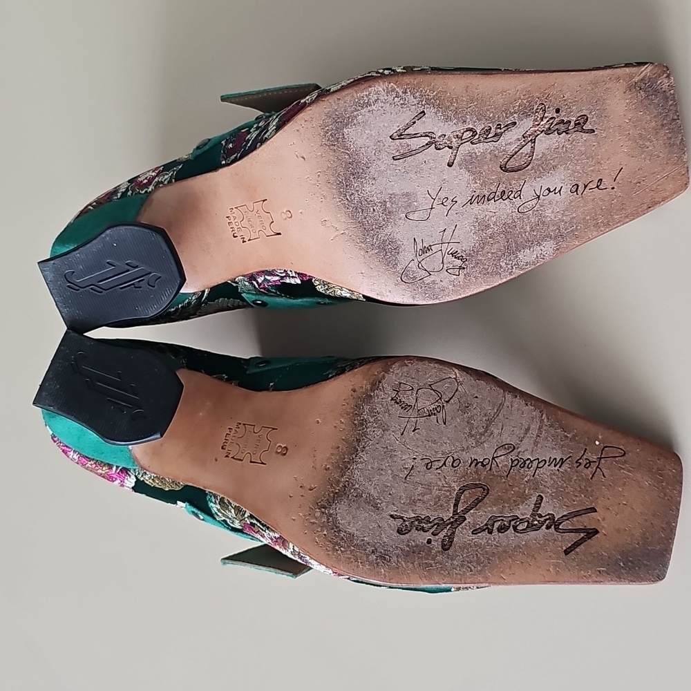 John Fluevog Green Bishop Heels - Picture 5 of 6